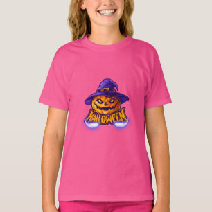 Gruseliger Halloween-Kürbis für Mädchen T-Shirt
