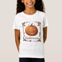 Gruseliger Halloween-Kürbis-Herbstblattrahmen