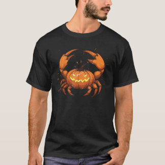 Gruseliger Halloween-Kürbis-Krabbe Einfach Faul Sü T-Shirt
