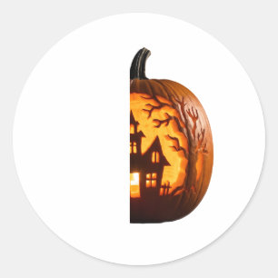 Gruseliger Halloween-Kürbis-Sticker Runder Aufkleber