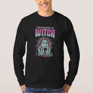 Gruseliger Halloween-Kürbismädchen-Hexen-Kostüm T-Shirt