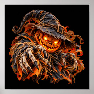 Gruseliger Halloween-Kürbismonster-Plakat - Böser Poster