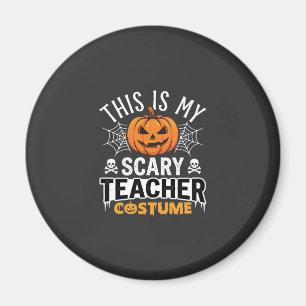 Gruseliger Halloween-Lehrer-Kostenüm Kürbis-Design Magnet