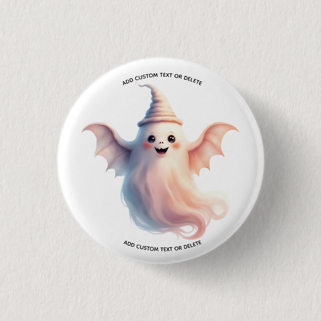 Gruseliger Halloween – Lustiger Geist Button (Vorderseite)