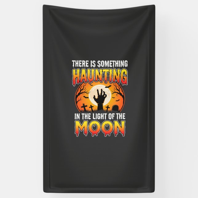 Gruseliger Halloween-Mond-Friedhof-Horror Banner (Vertikal)
