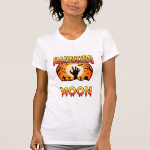 Gruseliger Halloween-Mond-Friedhof-Horror T-Shirt