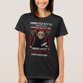 Gruseliger Halloween-Mörderischer-Schwarzer-Katze- T-Shirt