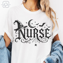 Gruseliger Halloween-Nurse-Henkerhut-Mond-Fledermä T-Shirt