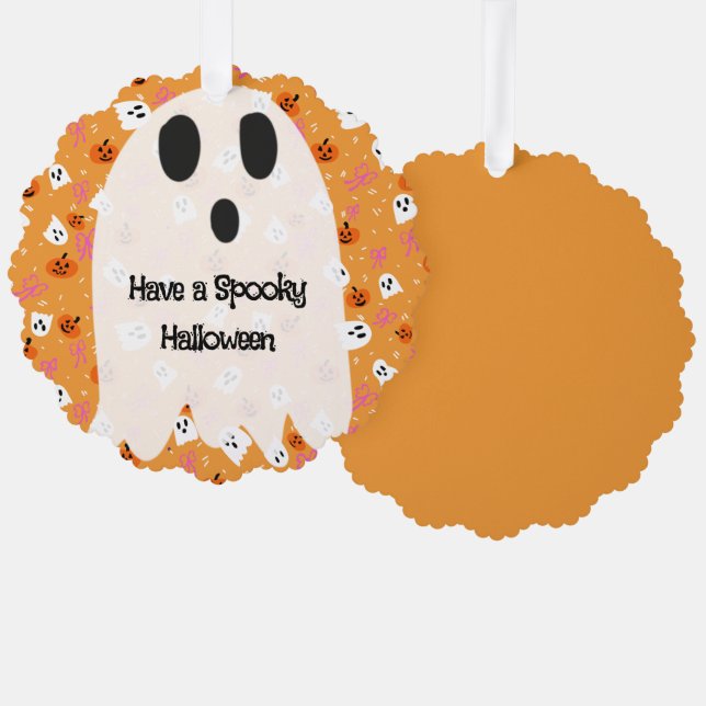 Gruseliger Halloween  Ornament Karte (Vorderseite/Rückseite)
