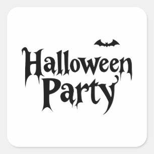 Gruseliger Halloween-Party-Text Quadratischer Aufkleber