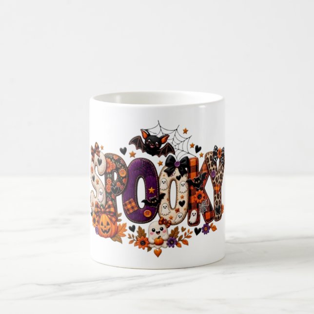 Gruseliger Halloween-Patchwork Kaffeetasse (Mittel)