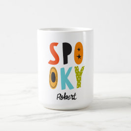 Gruseliger Halloween personalisierter Name Kaffeetasse