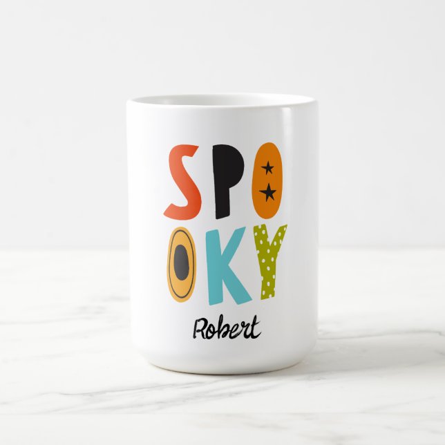 Gruseliger Halloween personalisierter Name  Kaffeetasse (Mittel)