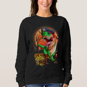 Gruseliger Halloween-Pirat-Dinosaurier-Rex-Jackola Sweatshirt