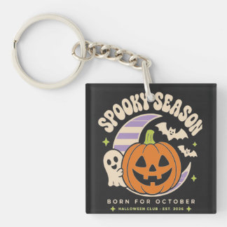 Gruseliger Halloween-Pull, geboren im Oktober Schlüsselanhänger