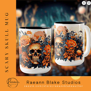 Gruseliger Halloween-Schädel Keramikbecher Zweifarbige Tasse