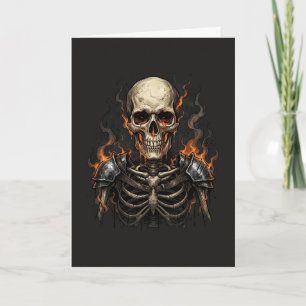 Gruseliger Halloween-Schädel-Skelett-Feuer-Dunkle- Karte