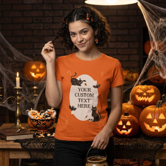 Gruseliger Halloween-Schwarzer-Kater Fügen Sie Ihr T-Shirt