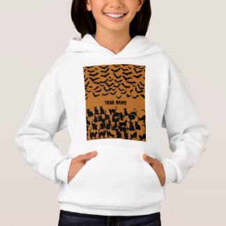 Gruseliger Halloween-Schwarzk Katzen-Fledermaus-Mu Hoodie