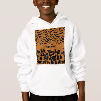 Gruseliger Halloween-Schwarzk Katzen-Fledermaus-Mu Hoodie