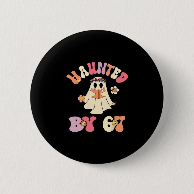 Gruseliger Halloween-Skelett Gruselige Sechs Siebe Button (Vorderseite)