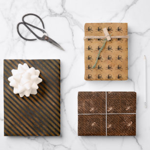 Gruseliger Halloween-Spaß Totenköpfe Spinnen und S Geschenkpapier Set