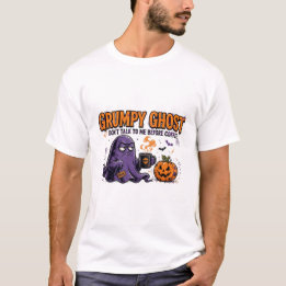 Gruseliger Halloween T-Shirt mit mürrischem Geist