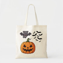 Gruseliger Halloween-Totebeutel mit Geist