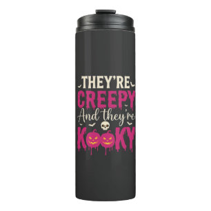 Gruseliger Halloween-Totenkopf-Kürbis-Design_1 Thermosbecher