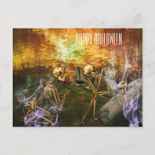 Gruseliger Halloween-Totenschädel Postkarte