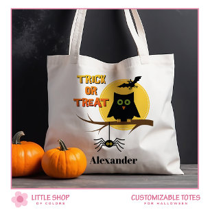 Gruseliger Halloween-Trick-or-Treat-Eule Tragetasche