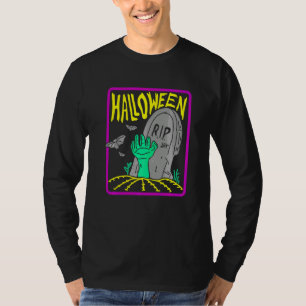 Gruseliger Halloween untoter Zombie Grabstein Illu T-Shirt