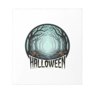 Gruseliger Halloween-Wald im Vintage-Stil_1 Notizblock