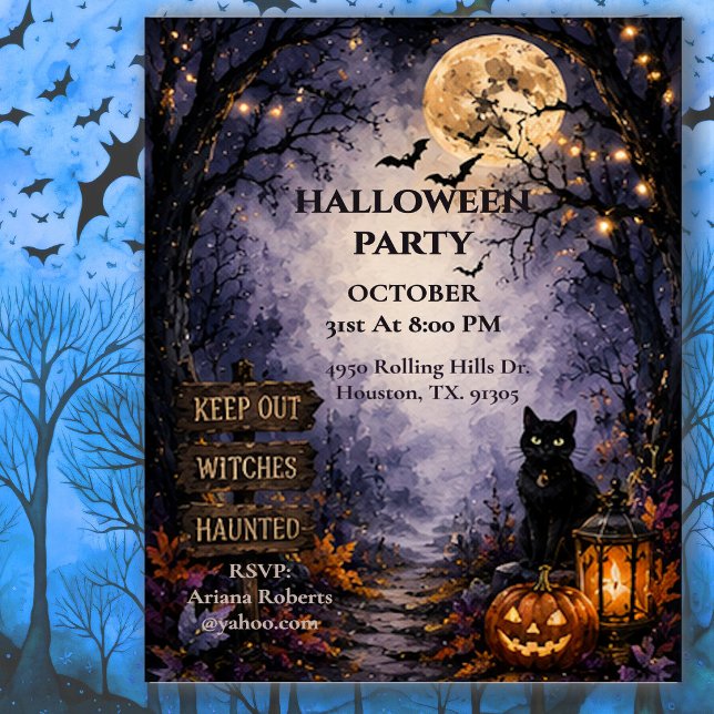 Gruseliger Halloween-Waldparty  Einladung (Von Creator hochgeladen)