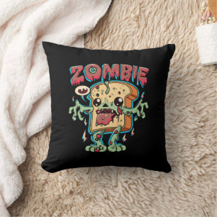 Gruseliger Halloween-Zombie-Toast Lustiges Hallowe Kissen
