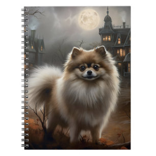 Gruseliger Halloween-Zwergspitz Notizblock