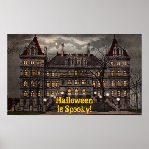Gruseliger Halloweenposter Poster