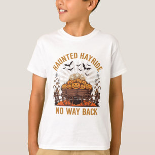 Gruseliger Heuwagen Halloween T-Shirt ohne Rückweg