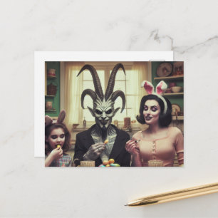 Gruseliger Horror am Ostertisch Postkarte