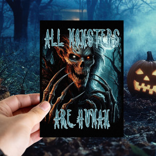 Gruseliger Horror-Untoter-Monster, Dämon oder Ghul Postkarte