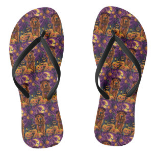 Gruseliger Irischer Roter Setter Halloween Hexe Kü Flip Flops