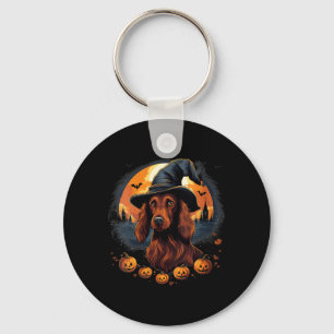 Gruseliger Irischer Setter Hund Hexe Halloween V-A Schlüsselanhänger