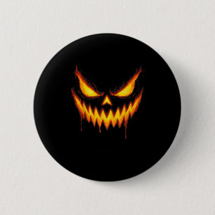 Gruseliger Jack O Lantern Geschnitztes Kürbisgesic Button