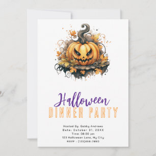 Gruseliger Jack-O'-Lantern Halloween-Dinnerparty Einladung