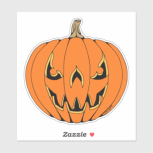 Gruseliger Jack-o'-Lantern Halloween-Entwurf Aufkleber