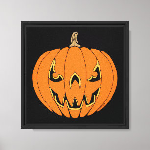Gruseliger Jack-o'-Lantern Halloween-Entwurf Leinwanddruck