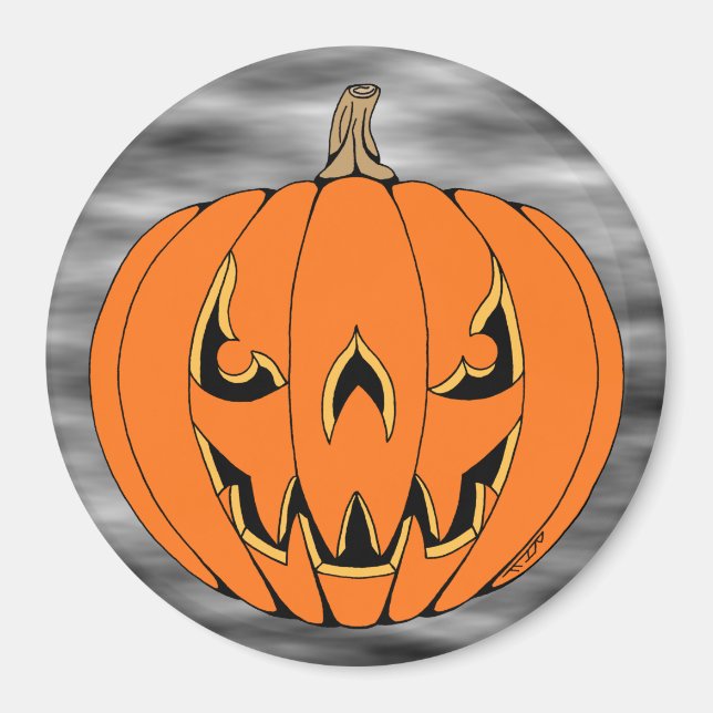 Gruseliger Jack-o'-Lantern Halloween-Entwurf Magnet (Vorne)