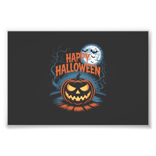 Gruseliger Jack O Lantern Halloween Fotodruck (Vorne)