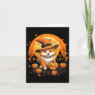 Gruseliger Jindo-Hund Hexe Halloween Karte