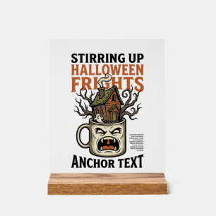 Gruseliger Kaffee Halloween Verfluchter Becher Gra Acrylschild